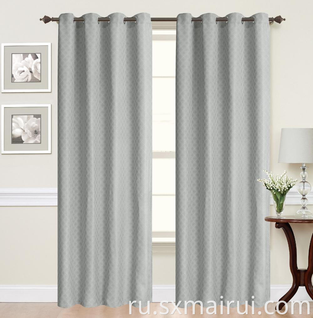 All Polyester Grey Diamond Shade Curtain